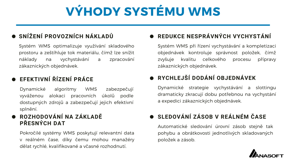 výhody warehouse management system WMS skladová logistika