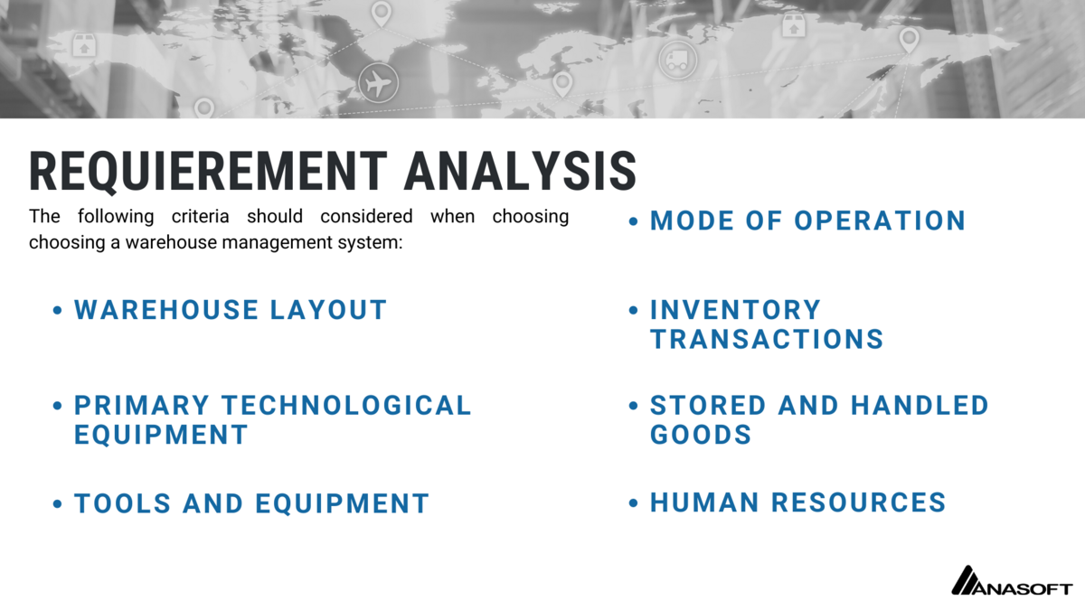 analysis of requirements and priorities of warehouse management system WMS